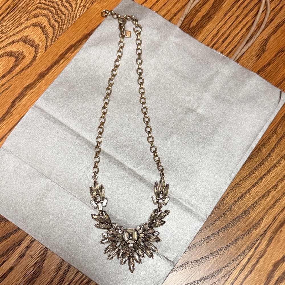 Banana Republic  Crystal & Gold Statement Necklace